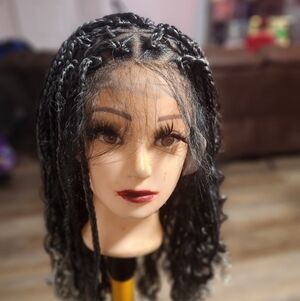 Stylish Black and Gray Braided Wig